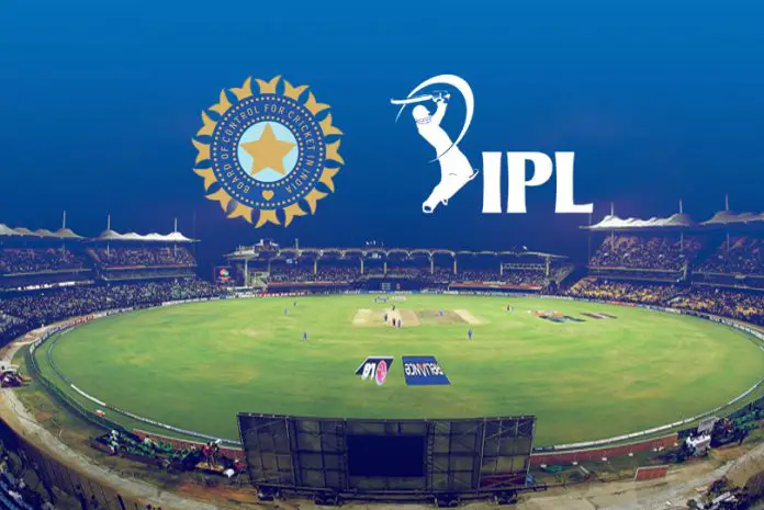 indian cricket board-indian premier league logo with a cricket ground
