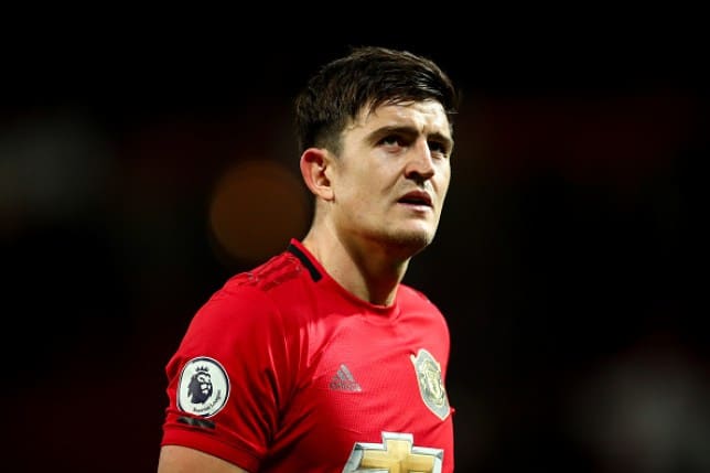 harry maguire man utd-harry maguire in red manchester united jersey