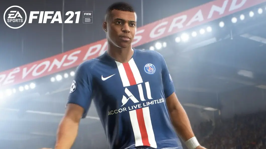 fifa 21 fastest players- kylian mbappe in psg jersey in fifa 21
